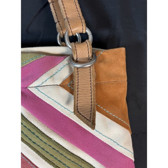 FOSSIL JESSE IVORY,OLIVE‎ GREEN,PINK FAB EMBELLISHED TOTE,SHOULDER HANDBAG,PURSE - Picture 6 of 15